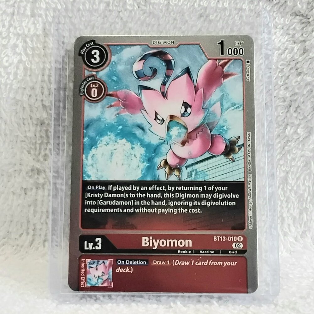 5/$20 Mint Biyomon Digimon Holo Card BT13-010 R by Bandai!!
